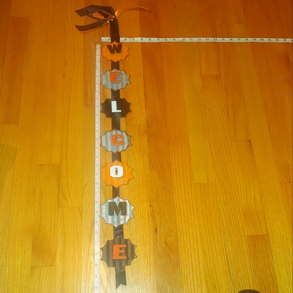 Metal Hanging Halloween Welcome Sign